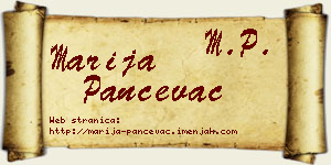 Marija Pančevac vizit kartica